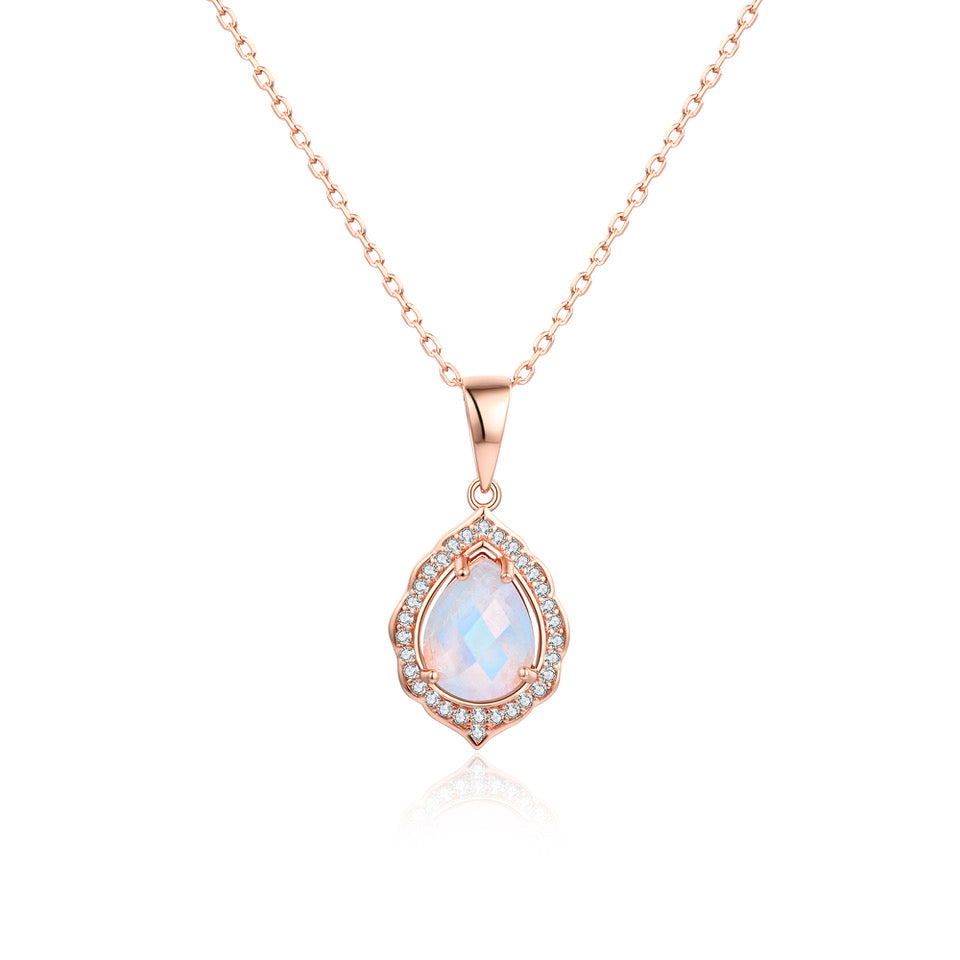 Collier Pierre de lune or rose Adèle