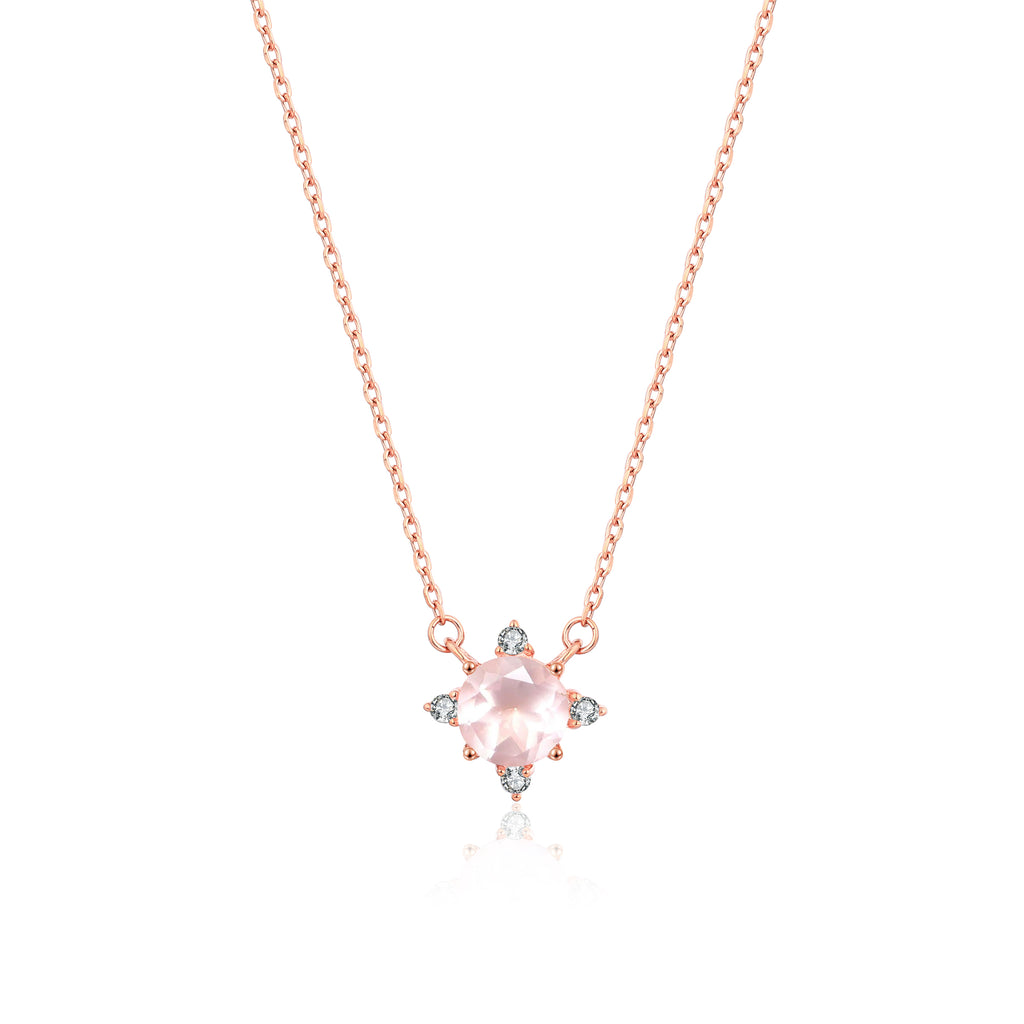 collier quartz rose or rose